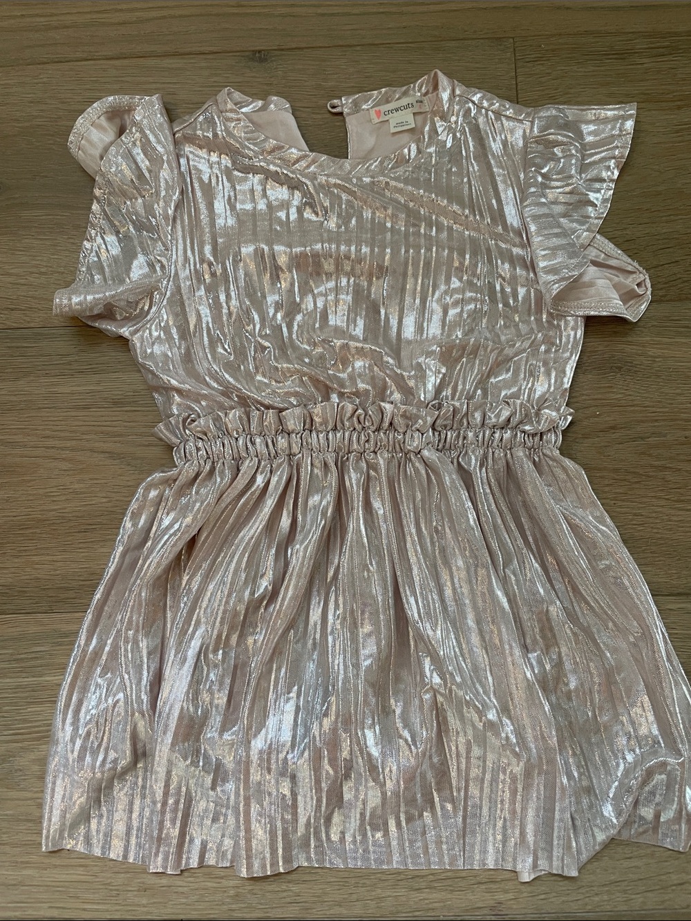 J. Crew Girls Shimmery Light Pink Pleated Party Dress